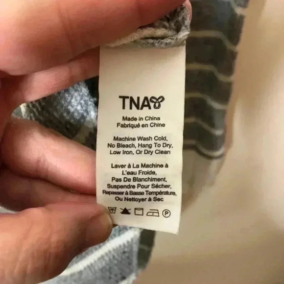 Aritzia Tna Alder Thermal‎ Striped Waffle Knit Tops - Picture 6 of 6